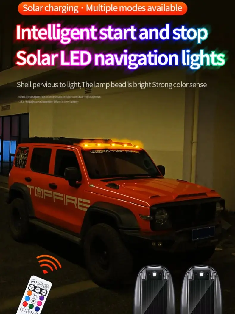 

Bestseller Car Pickup Truck Solar Car Roof Mouse Light No Wiring Flashing Modification Light Universal