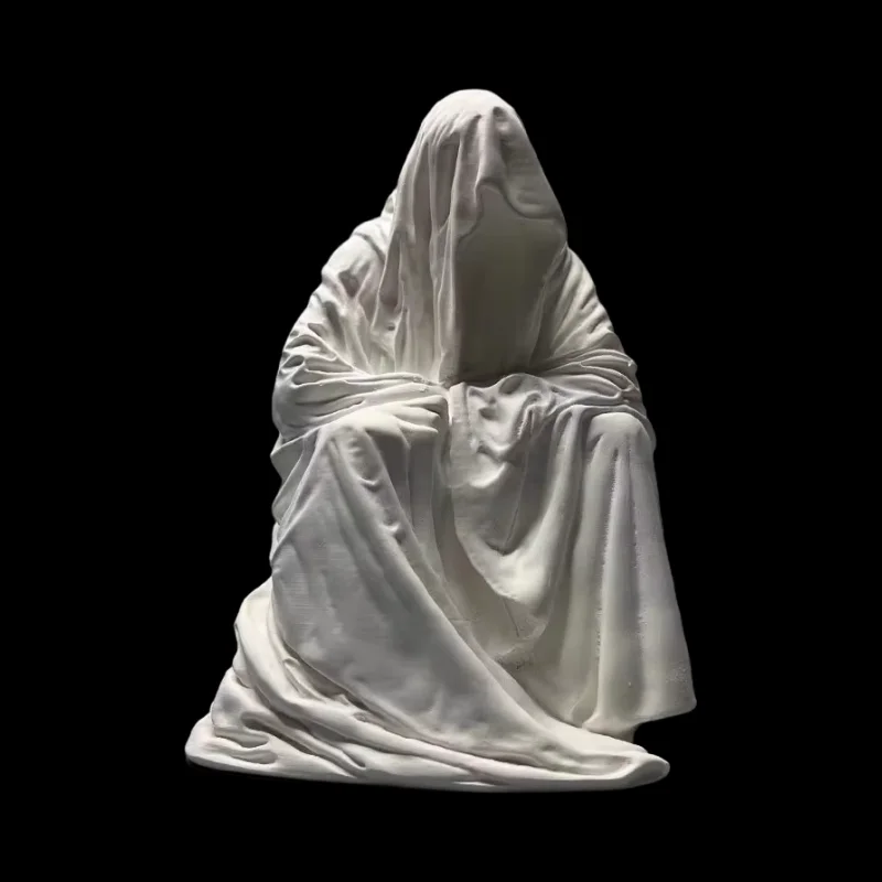 

Art Figurine Ghost Wizard Death Robe Sculpture Room Decoration Ornaments European Retro Desktop Decor Creative Gypsum Statue