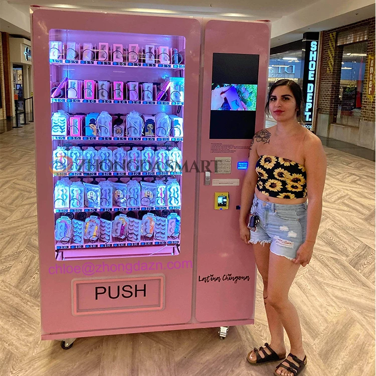 

Wholesale Self Automatic Eyelash Vending Machine Makeup Product Vending Machine 150W SDK POS Machine,ic Card Zhongda SPCC