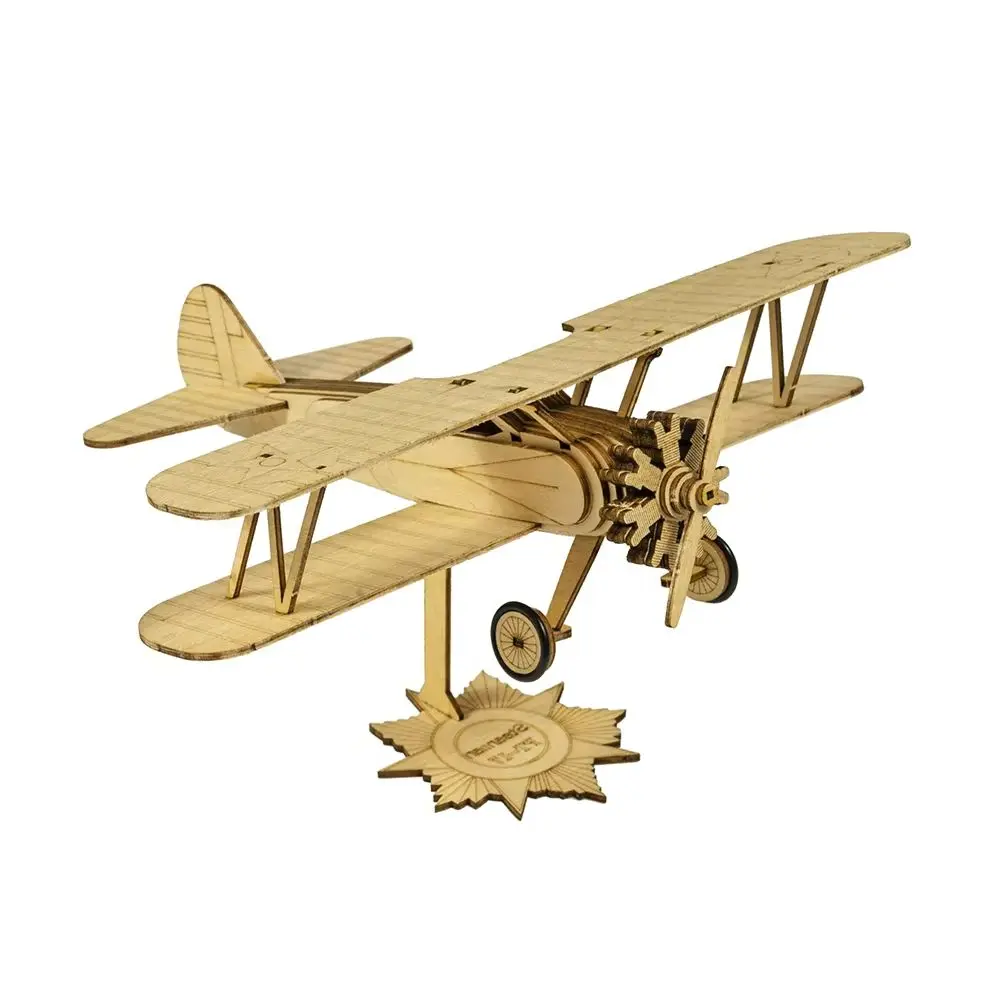 PT-17 Stearman Biplane Wooden Model Kit 1:52 Scale, DIY Static Display Aircraft for Adults, Collectible Home Decor Gift