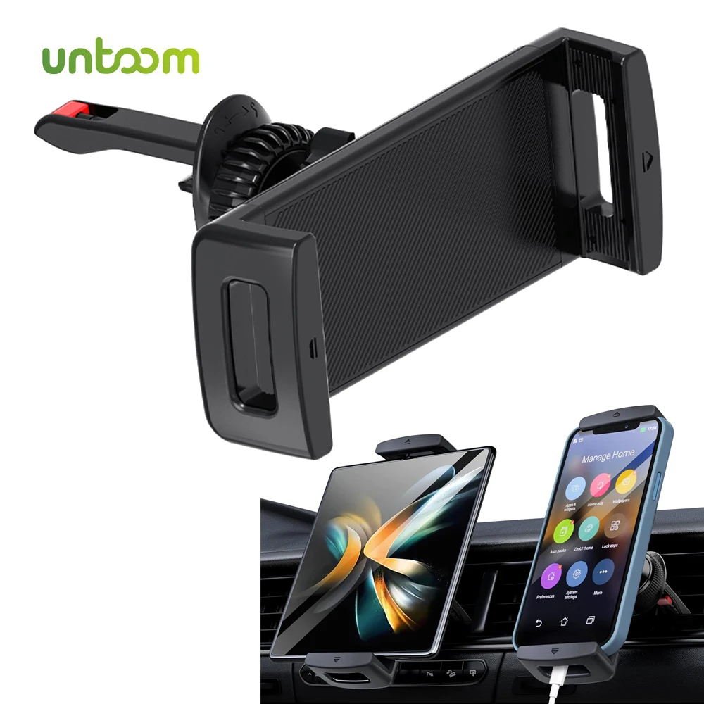 Untoom Universal Car Air Vent Tablet Mount 360° Rotatable Car Air Outlet Hook Clamp Tablet Holder for iPhone iPad Samsung Z Fold