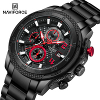 NAVIFORCE High Quality Sports Man Wristwatch Stainless Steel Quartz Calendar Men Watch Multifunction Waterproof Male Chronograph