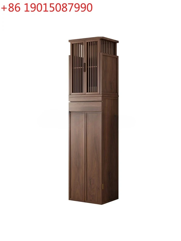 

Buddhist niche new Chinese vertical cabinet with door modern light luxury small solid wood table incense table