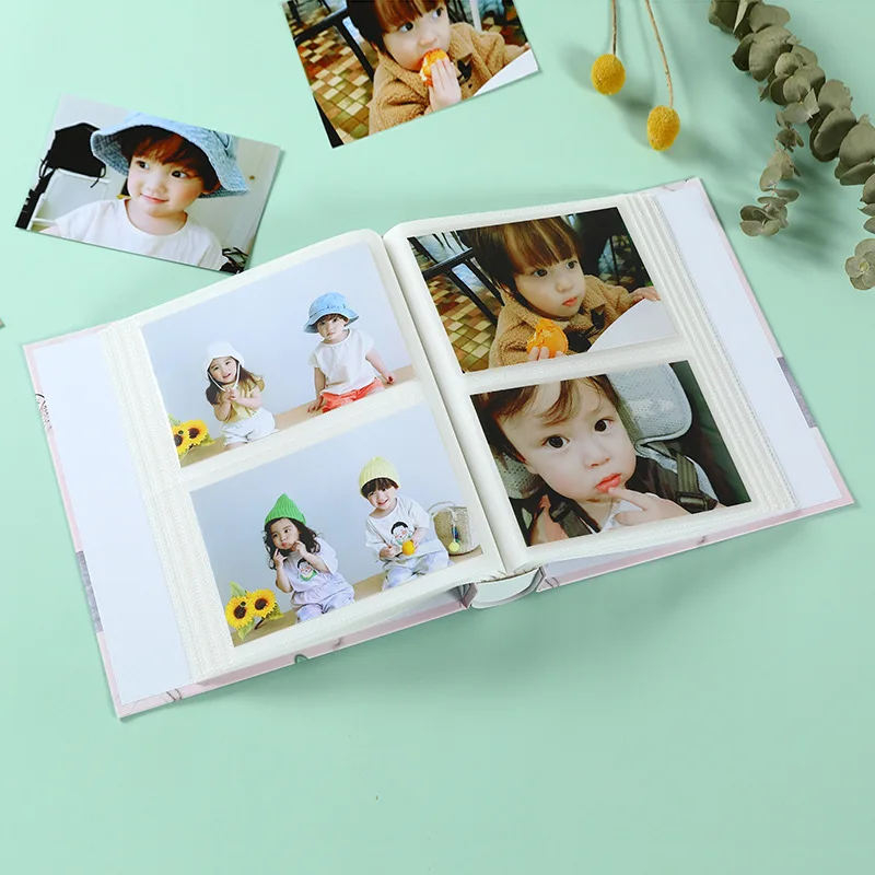 6-Inch Fotoalbum 200 Stuks Interleaf Type Kinderen Groei Herdenkingsboeken Grote Capaciteit Thuis Album Met Opbergdoos