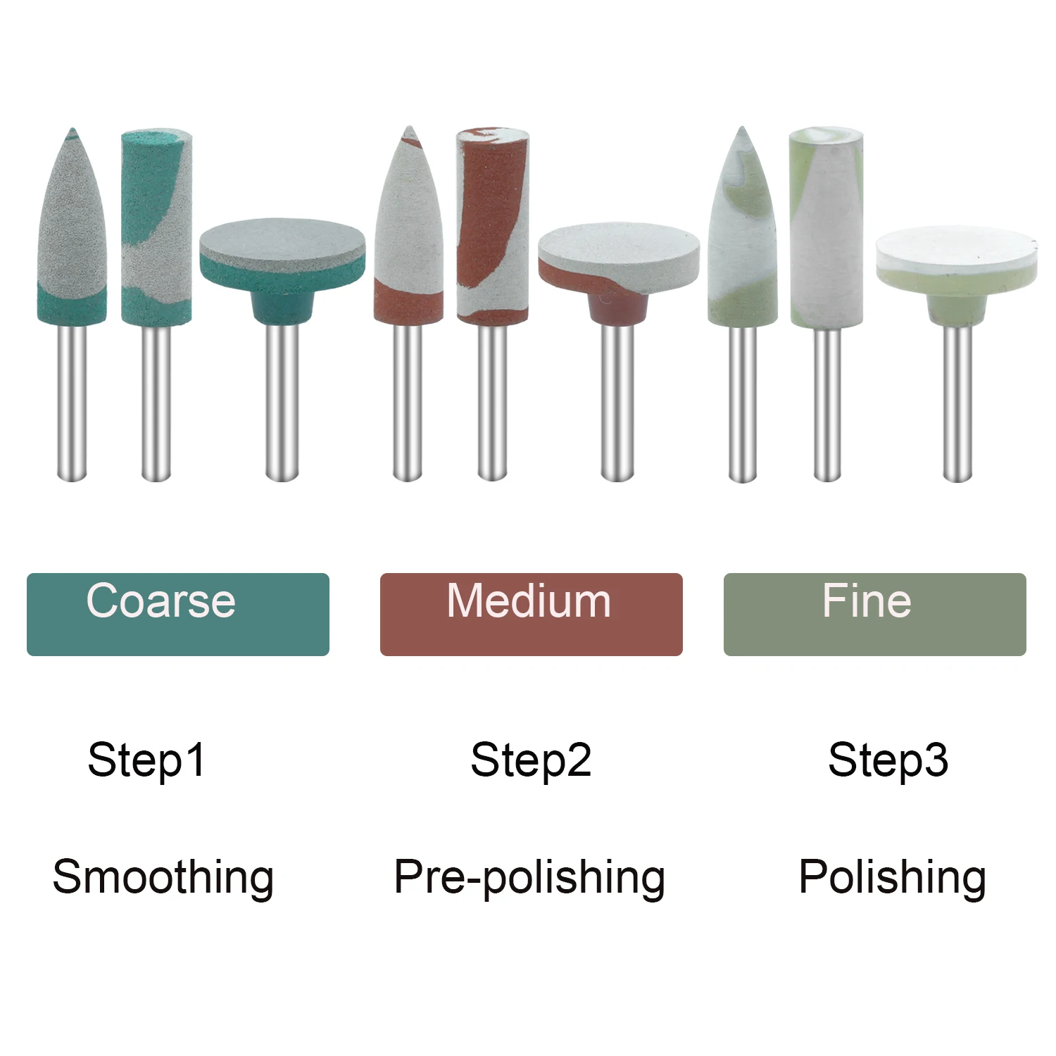 Dental Rubber Diamond Polisher Wheel Disc For Porcelain Zirconia Restorations HP Shank 2.35mm Dental Laboratory Rotating Tools