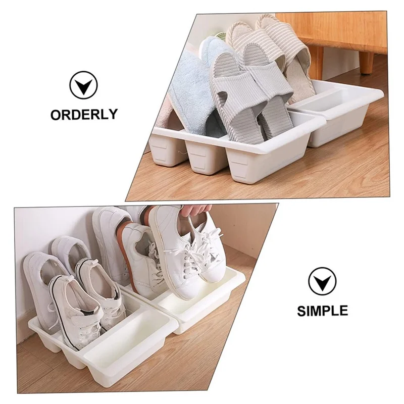 

ABWR-3Pcs Пластиковая полка для хранения обуви Пластиковый органайзер Коробка Стеллаж для хранения обуви Бытовая для прихожей