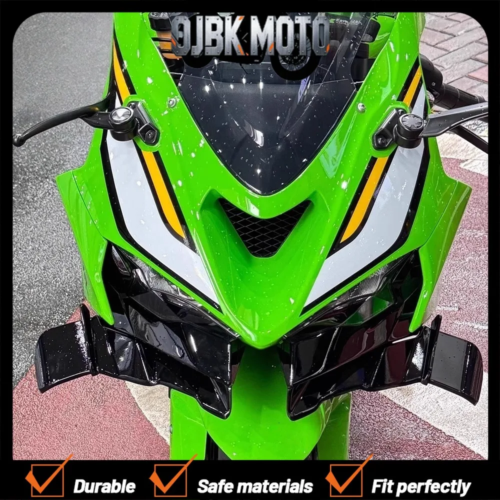 【Perfect fit】For Kawasaki ZX-6R modified front fixed wing racing spoiler, front lip, front face, lower lip wing guide