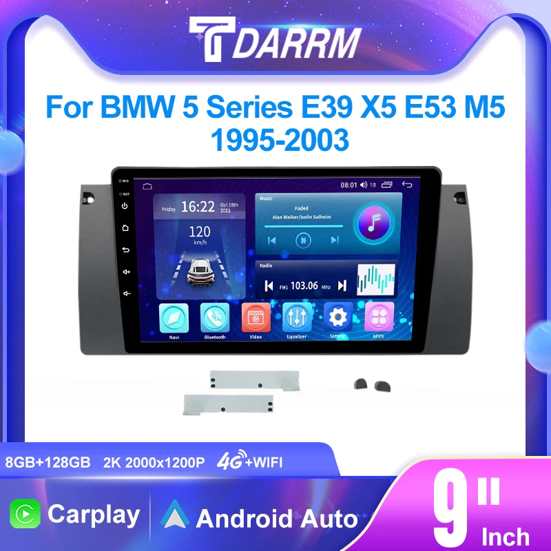 

For BMW 5 Series E39 X5 E53 M5 1995-2003 Automotivo Screen Radio Android 12 Multimedia Screen Stereo Carplay Navigation Player