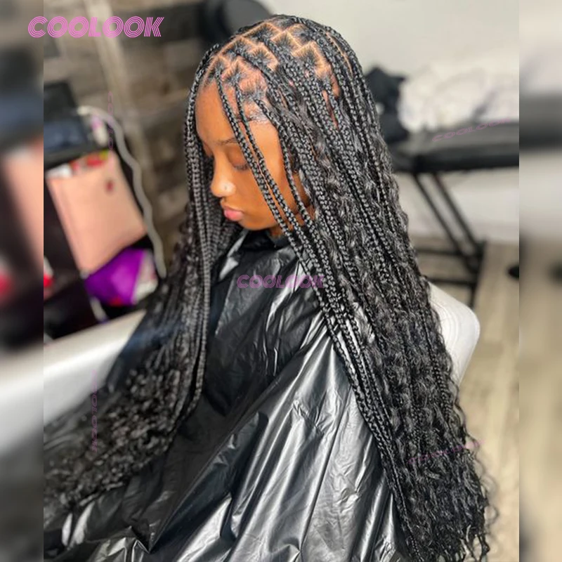 

32 "синтетические богемные парики с косами для чернокожих женщин, полные кружевные плетения волос, плетеные парики без узлов, дешевые парики на продажу