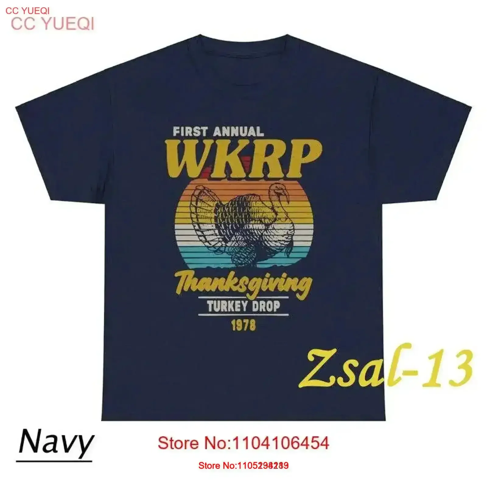 Funny Thanksgiving Day WKRP Turkey Drop 1978 In Cincinnati T Shirt TT33819 vintage Washed homme graphic Stretched Casual