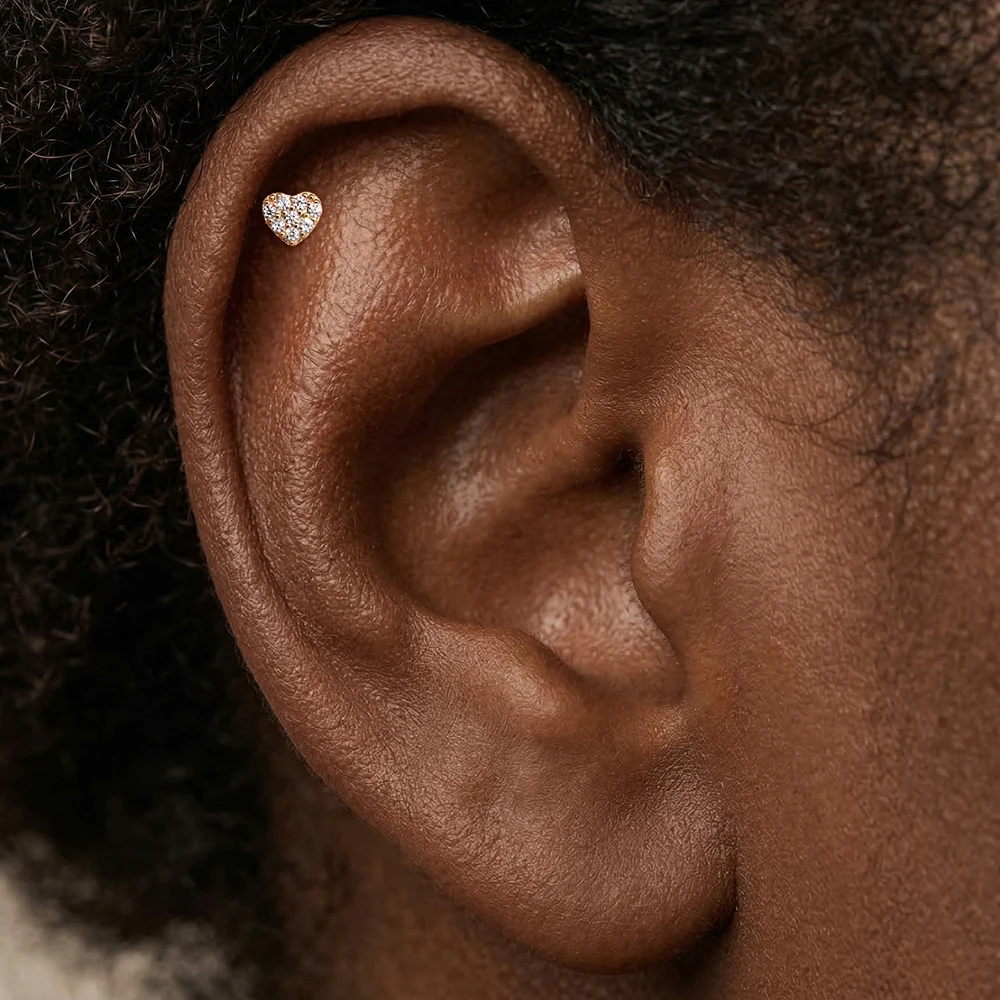 CANNER 14K Solid Gold Heart Fl - Tragus Flat Back 评论和价格