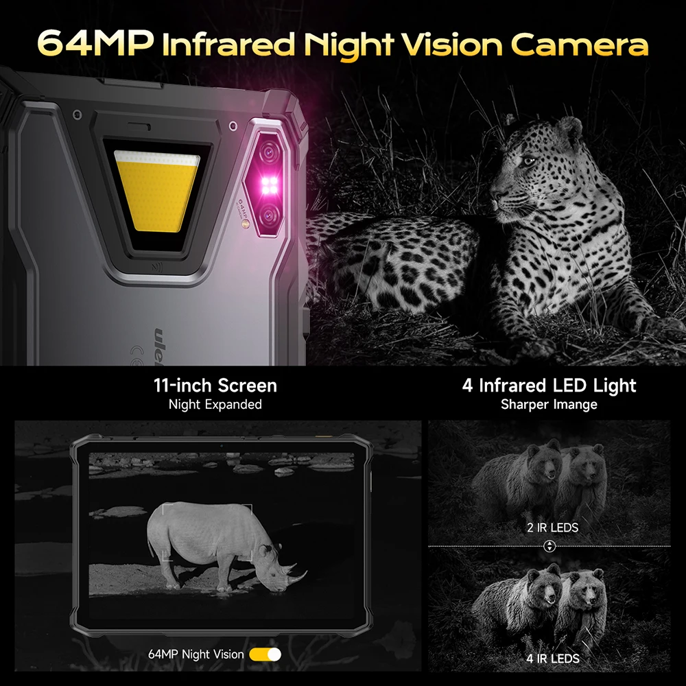 Ulefone Armor Pad 5 Pro 5G Rugged Tablet 24200mAh Battery 11 Inch 12GB 512GB Smart Pad 64MP 120W GPS Tablets PC  Android 15 NFC