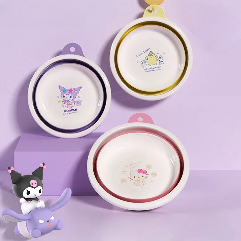 

Sanrio cartoon KuromiHellokittyCinnamoroll anime washbasin thickened foldable household children baby wash face wash butt kawaii