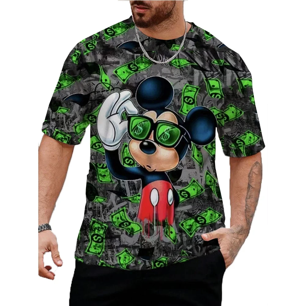 Men Women Disney Mickey Mouse T-shirt Summer Cartoon Tops Tees Male Fashion Short Sleeve Clothing Casual Stylish Streetwear