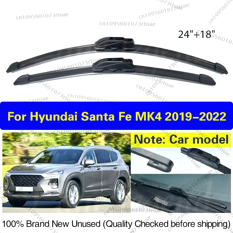 

Car Wiper Blades For Hyundai Santa Fe Classic MK4 TM 2019 2020 2021 2022 Front Window Windscreen Car Accessories U J Hook 24"18"