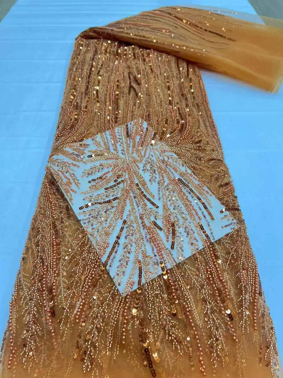

Luxury African Beaded Lace Tulle Fabric, Heavy Handmade, Swiss, Sequin Fabric, Nigerian Wedding, Prom Dress, Sew, High Quality,