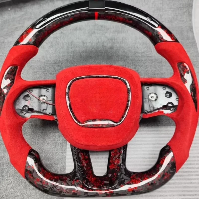 Forged Carbon Fiber LED Steering Wheel for Dodge Charger Challenger Hellcat SRT RT, Custom Sport Car Accessory