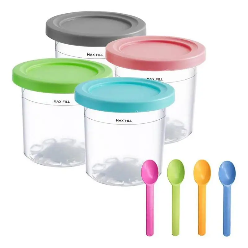 Ice Cream Container Dessert Cups Homemade Ice Cream Storage Container Sorbets Ice Cream And Gelato Container Reusable Airtight