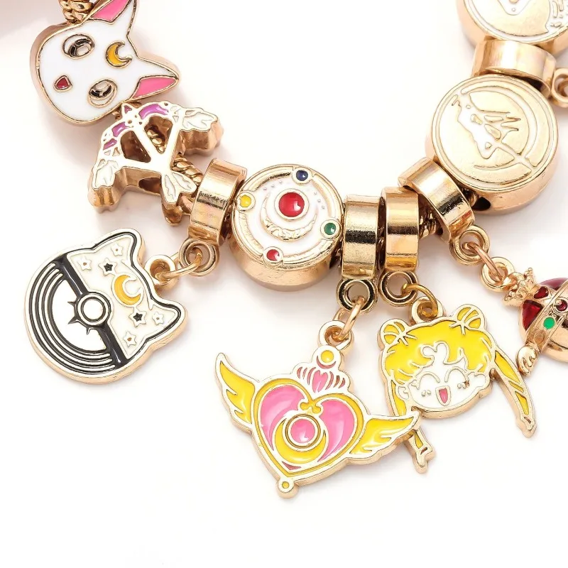 New Sailor Moon peripheral sweet girl bracelet SailorMoon Moon Hare Luna cos clothing DIY bracelet cute high-looking holidaygift