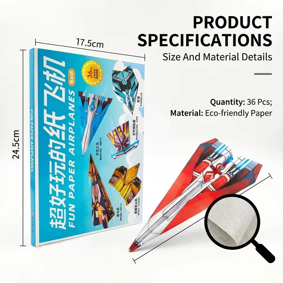 Kit de Origami de Aviones de Papel, 12 Modelos, 36 Hojas de Papel de Colores, Maqueta 3D, Rompecabezas Tridimensional, Entrenamiento de Pensamiento para Adolescentes, Regalo