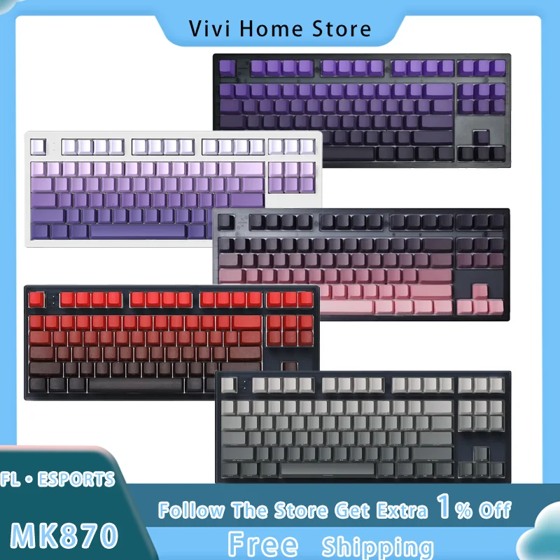 

Fl · Esports Mk870 Customized Mechanical Keyboard Three Mode Wired Wireless Hot Plug Rgb 87 Key Game Office Keyboard Pc Mac