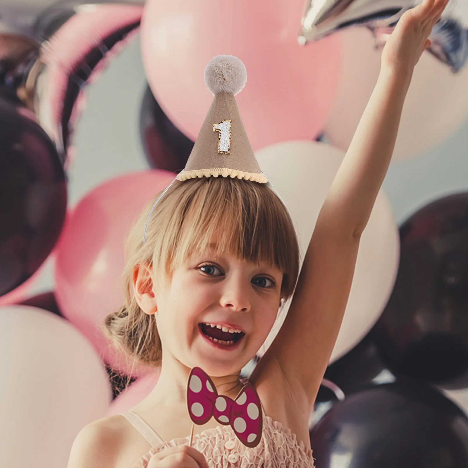 

2Pcs Kids Party Hats Felt Cone Style Adorable Crown for Birthday Celebration Classroom Festive Events Soft Wearable Craft