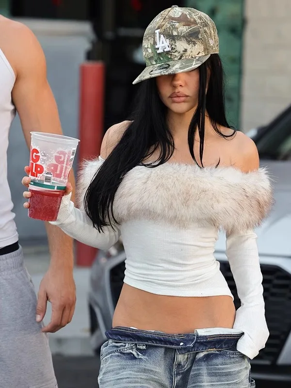 

Street Sle Splice oulder Bell Sve Pure Color ort Top Женское облегающее теплое вязаное длинное пальто Sve One Word oulder