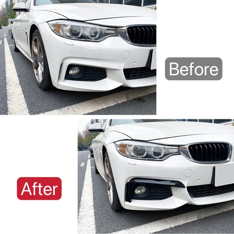 Front Upper Trims Splitters Spoiler Kit Fog Lamp Cover For BMW 4 Series F32 F33 F36 M-Sport 420i 428i 435i 440i M-tech 2014-2020