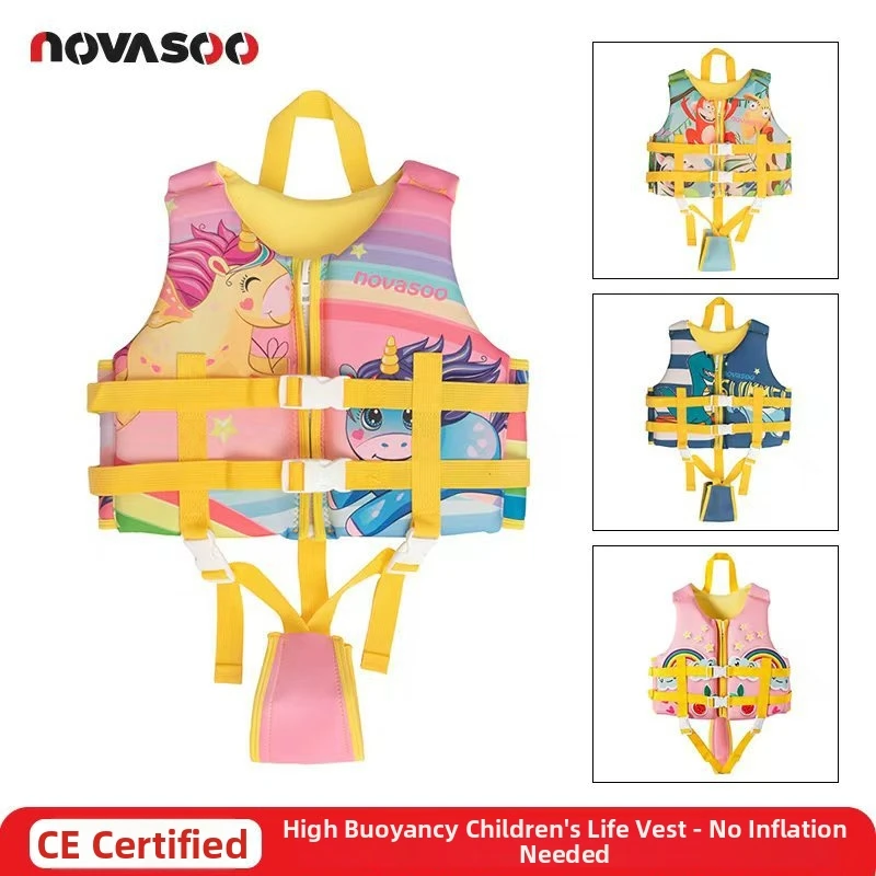 Non-Inflatable Kids Float Vest Large Buoyancy Cute Baby Safety Swimming Life Jacket for Swim Learning Life Jacket Safety Vest Li