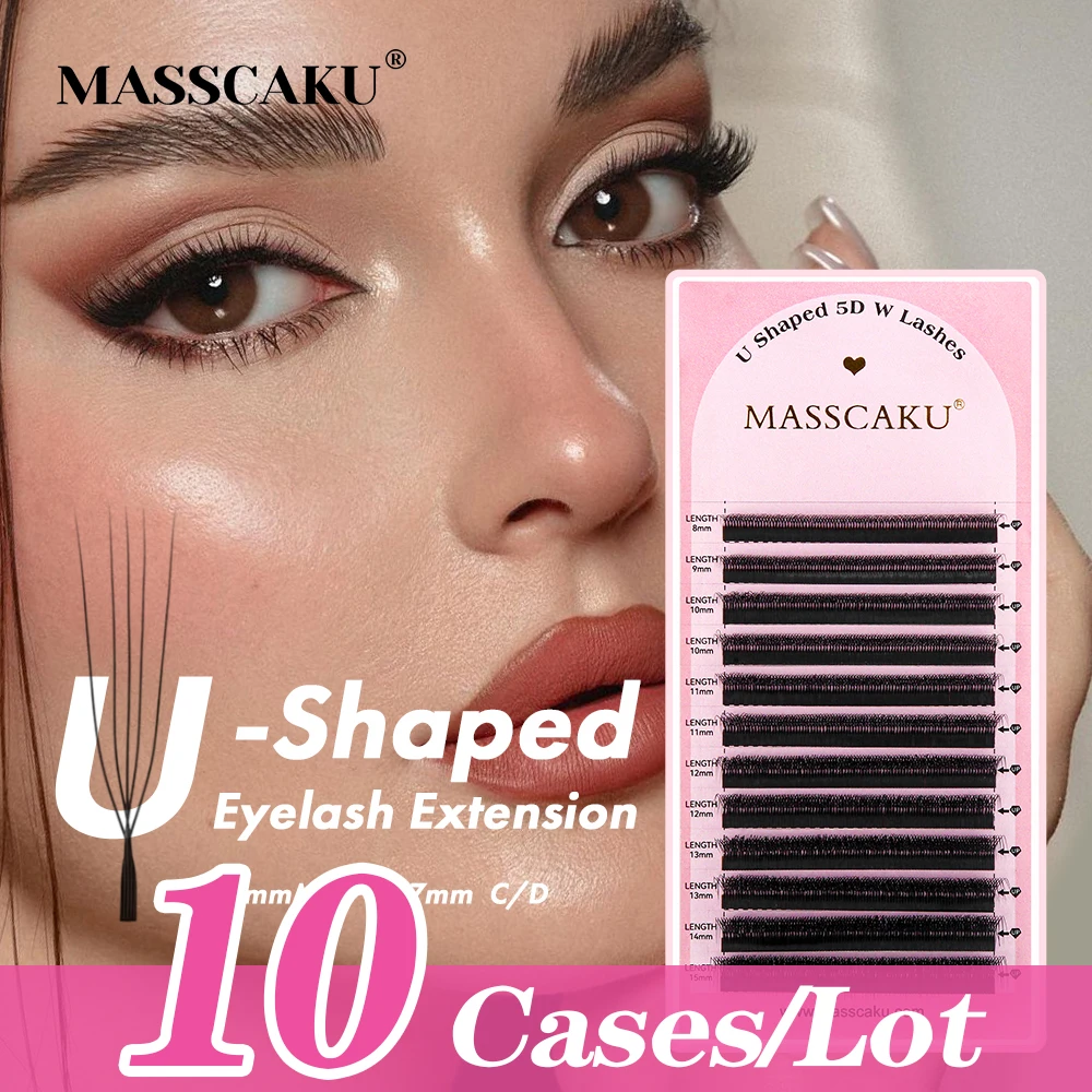 

10cases/lot U Shaped 3D 4D 5D W Blooming Eyelash Extensions C D Curl Lightweight Fluffy Mink Faux Lashes Clusters from MASSCAKU