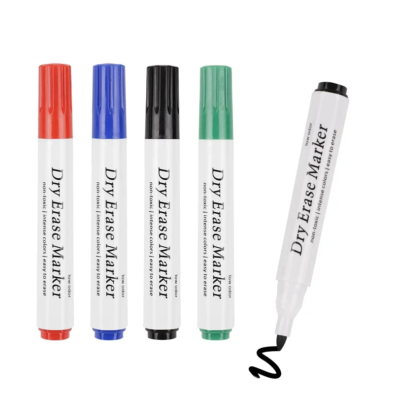 Cheap Durable Dry Erase Markers 4 Colors Custom Black Markers Set Whiteboard White Board Marker