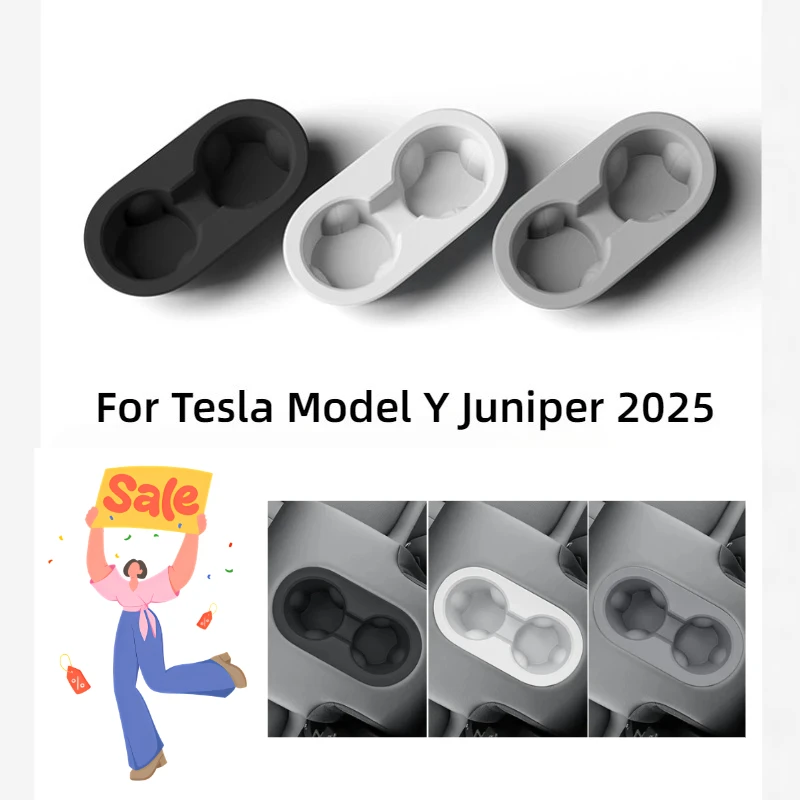 

Подстаканник для Tesla Model Y Juniper 2021, ящик для хранения центральной консоли, подлокотник, органайзер, нескользящая вставка, держатель для телефона, аксессуары