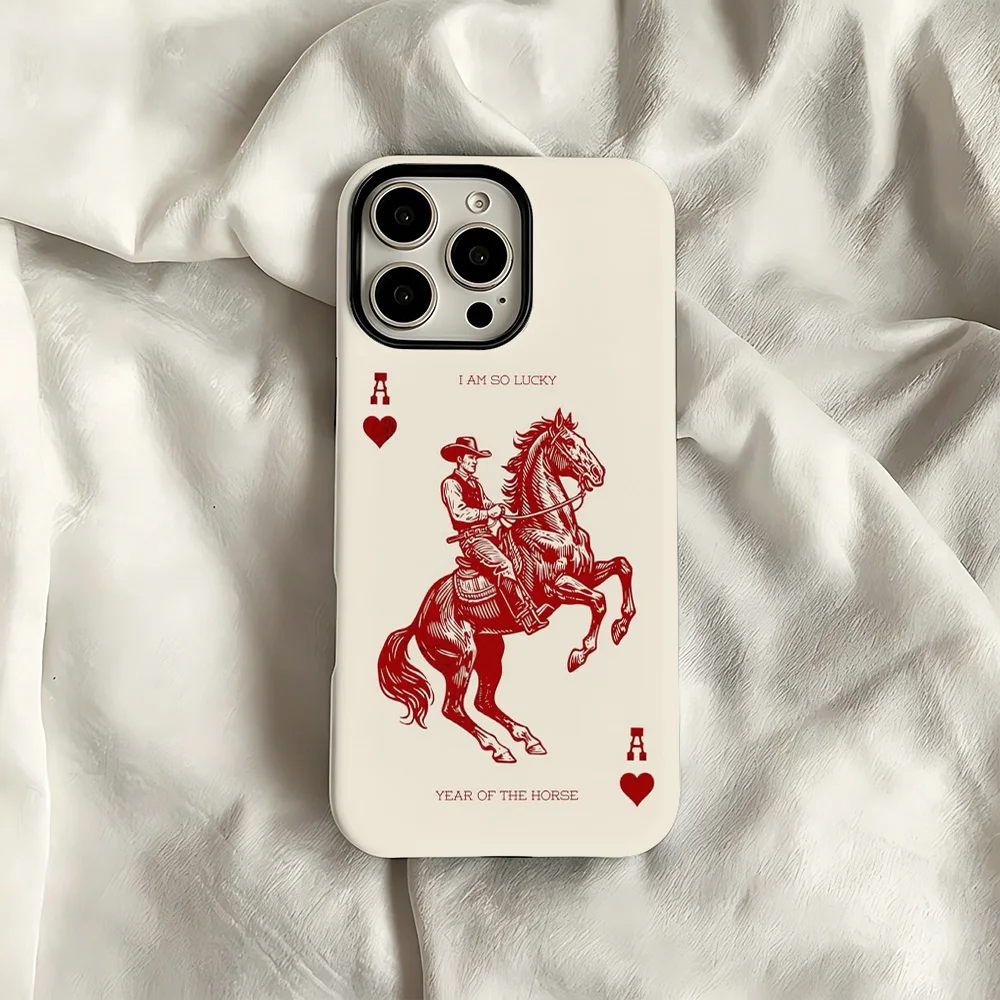 Western Lucky Card Phone Case for Samsung Galaxy S20 S23 S24 S25 S26 FE Plus Ultra Edge 4G 5G Luxury Double-layer Back Cover