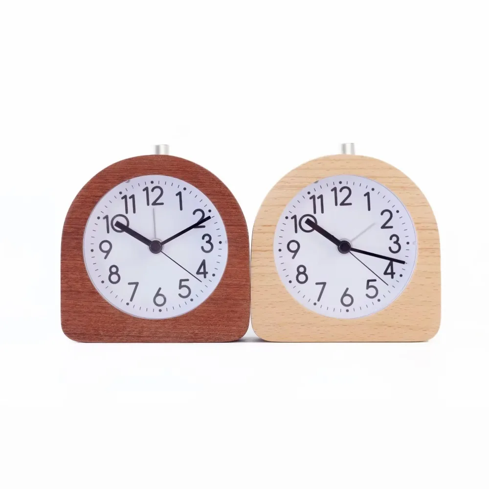 1 Pcs  Mini Glow-in-the-dark Alarm Clock Log Alarm Clock Creative Solid Wood Clock Student Snooze Lazy Alarm Clock