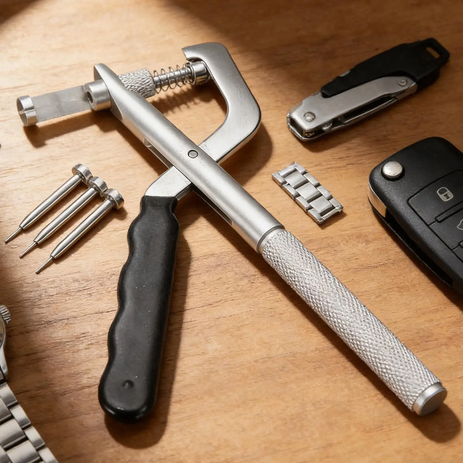 

Car Folding Key Disassembly Tools Clamp Tool with 3 Pins Durable Blade Pin Repairing Tool Mounting Pin Removal Tool Pin Pliers