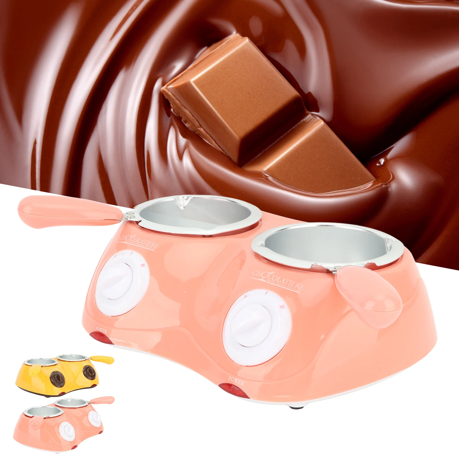 Chocolate Melting Pot Chocolate Melting Pot Electric Chocolate Fondue Melting Machine with Double Pot Kitchen Tool