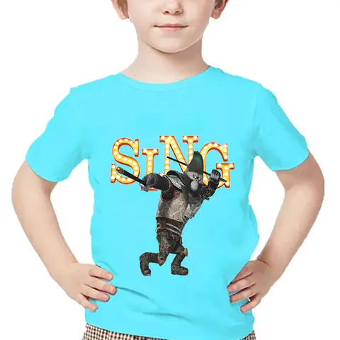 Movies Sing T Shirt Kids Funny Cartoon Johnny T-shirts Boys Girls Short Sleeve Tops Harajuku Anime Tshirts Summer Fashion Tees