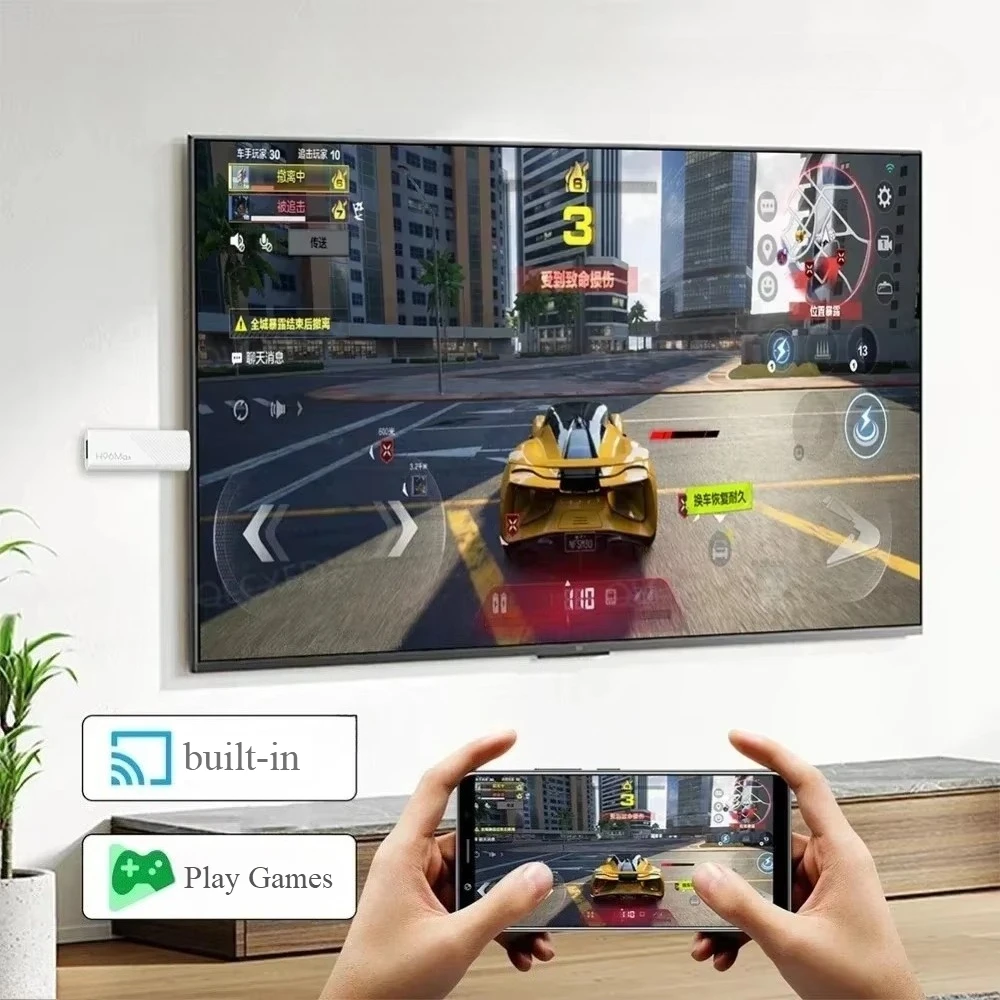 أحدث جهاز Android 14.0 TV Stick HD 4K Mini TV Stick 2GB 8GB 2.4G&5G Android TV Stick Allwinner H313 رباعي النواة دونغل مع جهاز تحكم عن بعد