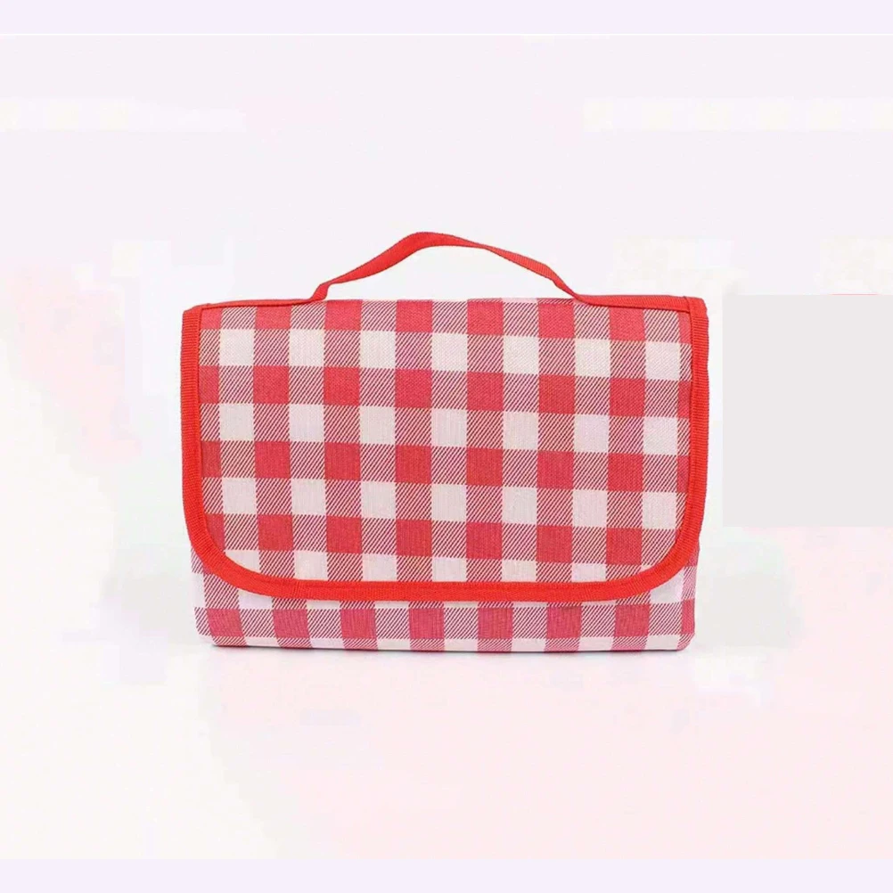 Picnic Blankets Foldable Waterproof Yellow Gingham Beach Blanket Tote Handbag for Park Travel Camping