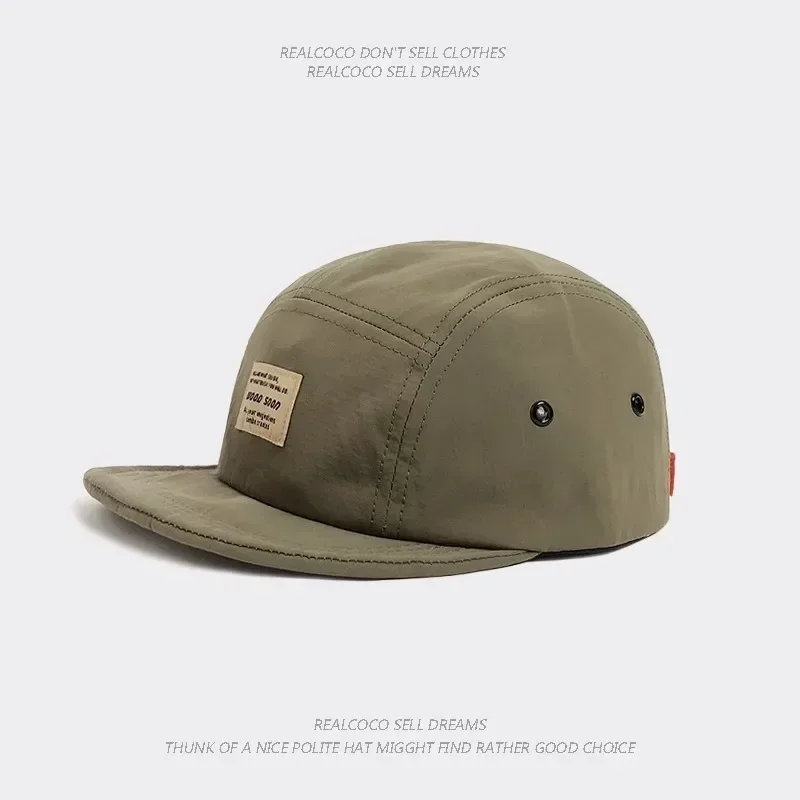 Japanische 5-Panel-Baseballmütze, schnell trocknend, atmungsaktiv, kurze Krempe, für Herren und Damen, Gesicht, kleines weiches Oberteil, Hip-Hop-Kappe, Damen-Mütze mit weicher Krempe – Detail 12