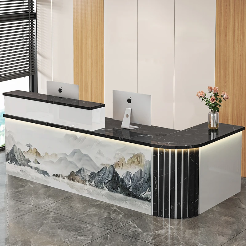 

Storage Trendy Reception Desk Counter Decorations Beauty Modern Hair Salon Reception Desk Counter Luxury Commercial Furniture
