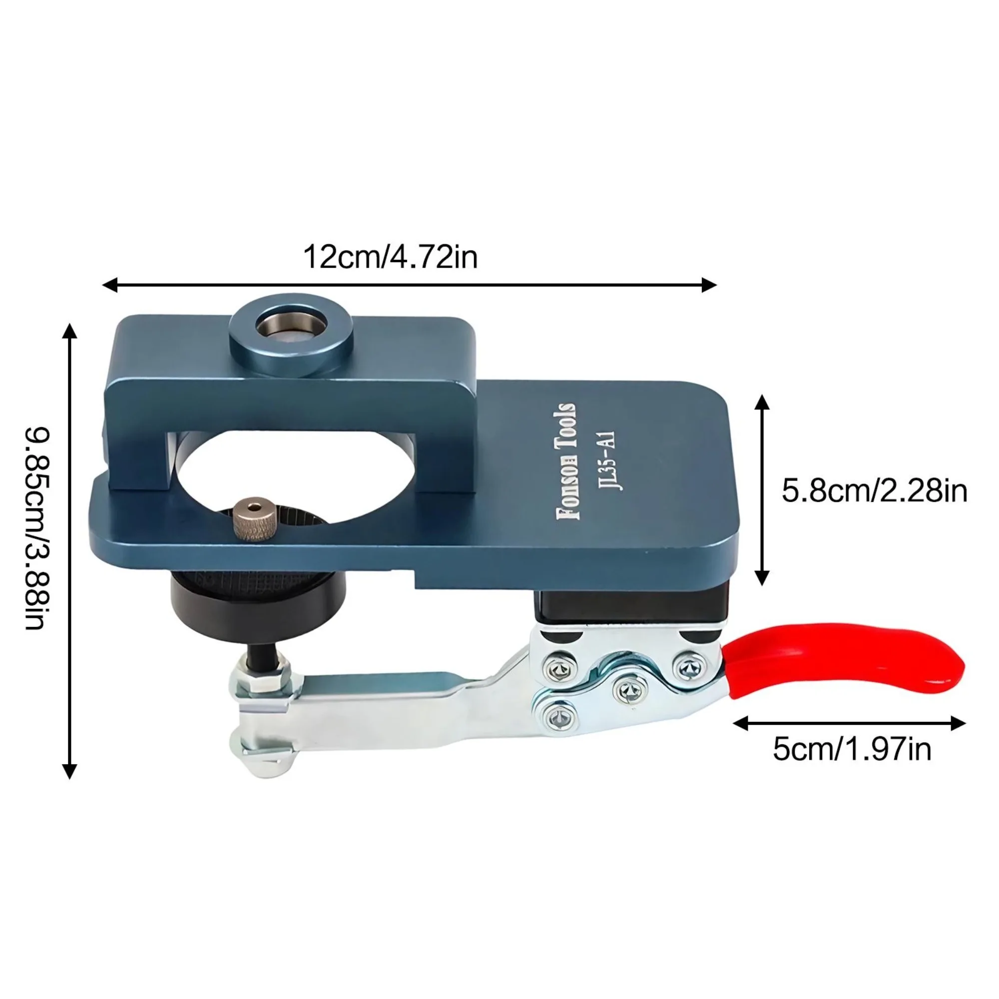 35mm Hinge Drill Bit Cabinet Hinge Jig Woodworking Hole Opener Concealed Hinge Cutter With Adjustable Depth Stop Tungsten Steel Forstner Bit Furniture Installation Tool DIY Cabinet Hardware Kitchen Wardrobe Door Boring Guide Template Professional Accurate
