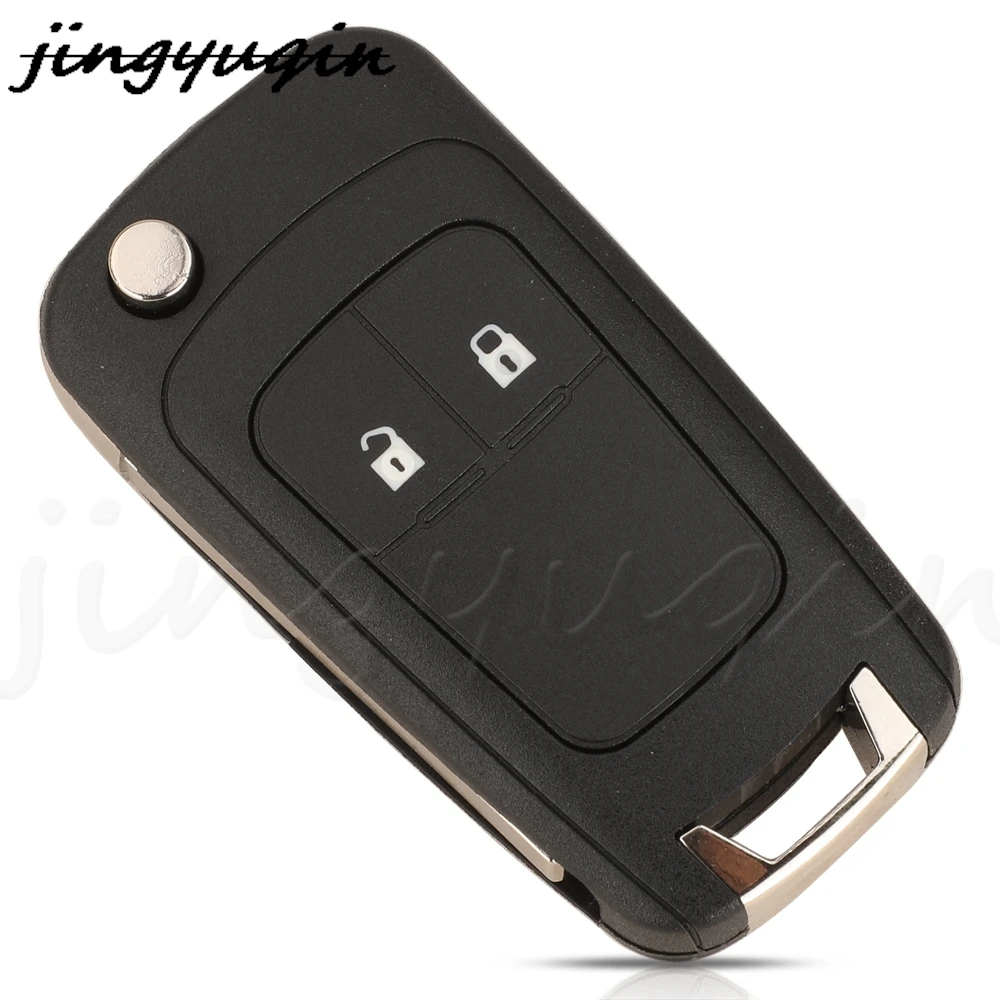 jingyuqin 2 Button Flip Remote Car Key 433MHz FSK ID70 Chip For Chevrolet Sail 2019 2020 2021+ Full Key Control Fob Uncut Blade