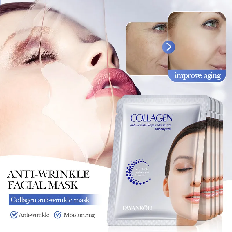 10pcs Collagen Face Mask Deep Moisturizing Collagen Protein Hydrogel Crystal Mask Anti-wrinkle Women Skin Care Products