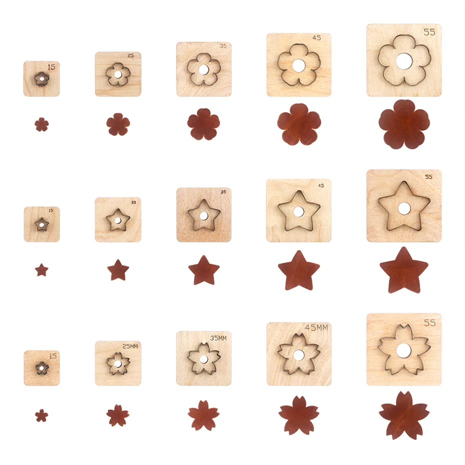 Qjh 2,5-5,5 cm Sakura, Blume, fünfzackige Sterne Stahl Leders ch neider, Schneidform für Leder, Stahl Punsch leder Handwerk – Detail 1