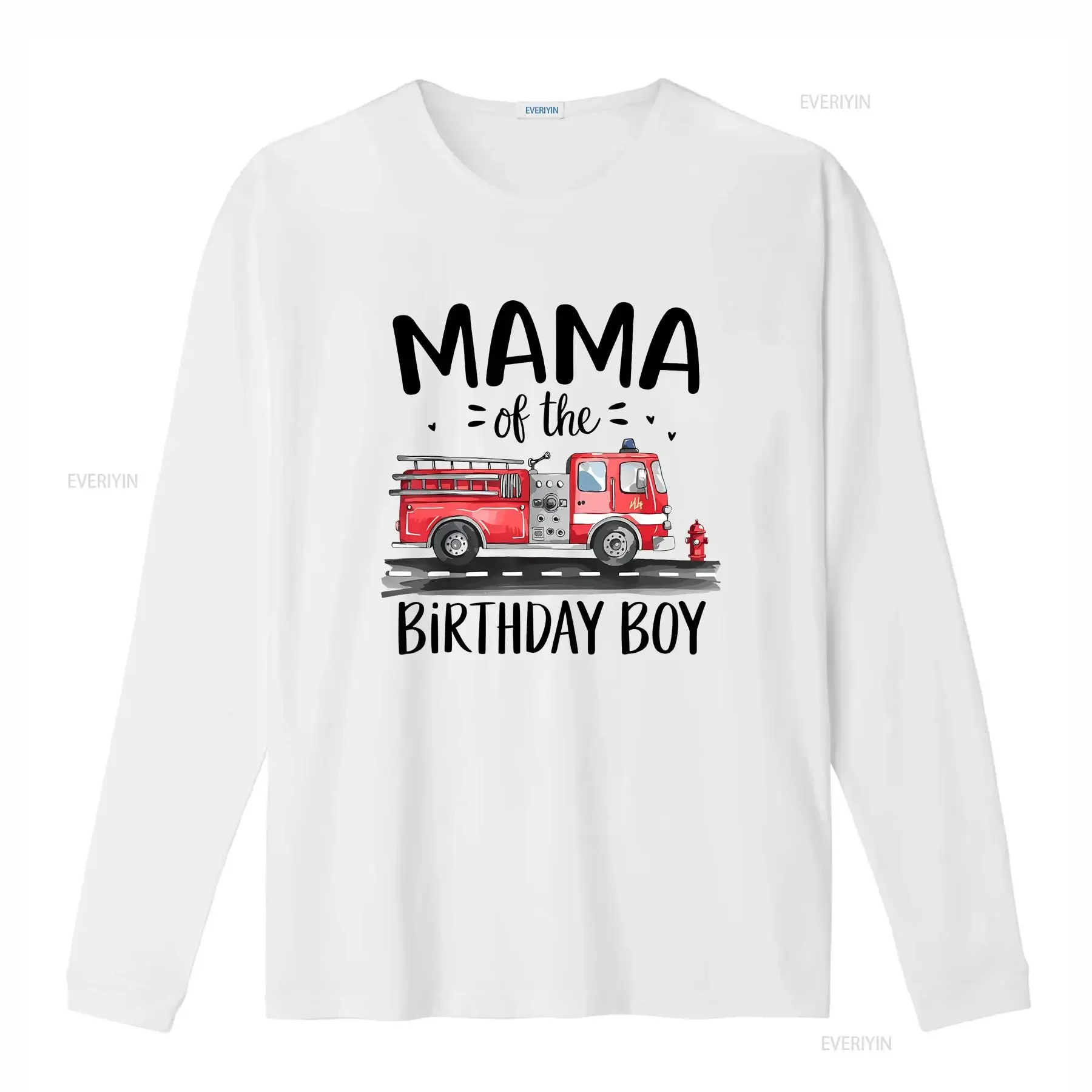 Mama of the Birthday Boy Fire Truck Firefighter Mom Bday T Shirt  vintage Washed designer clothes Stylish Breathable Unisex