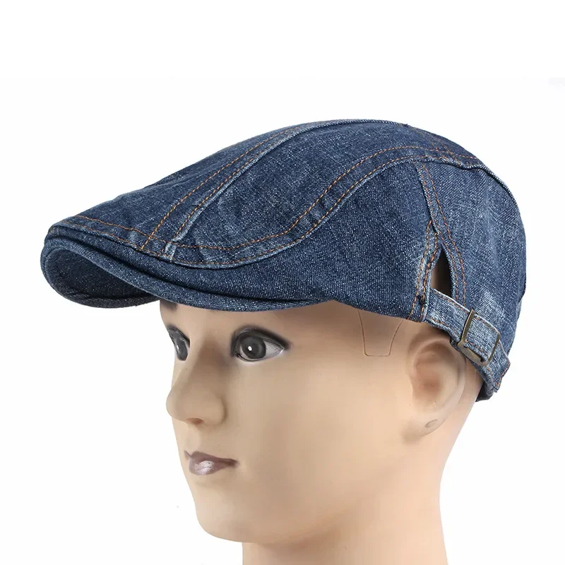 Brand Washed Denim Newsboy Caps Men Vintage Baker Boy Hat Driver Boinas Beret Hats Autumn Winter Adjustable Flat Caps for Women