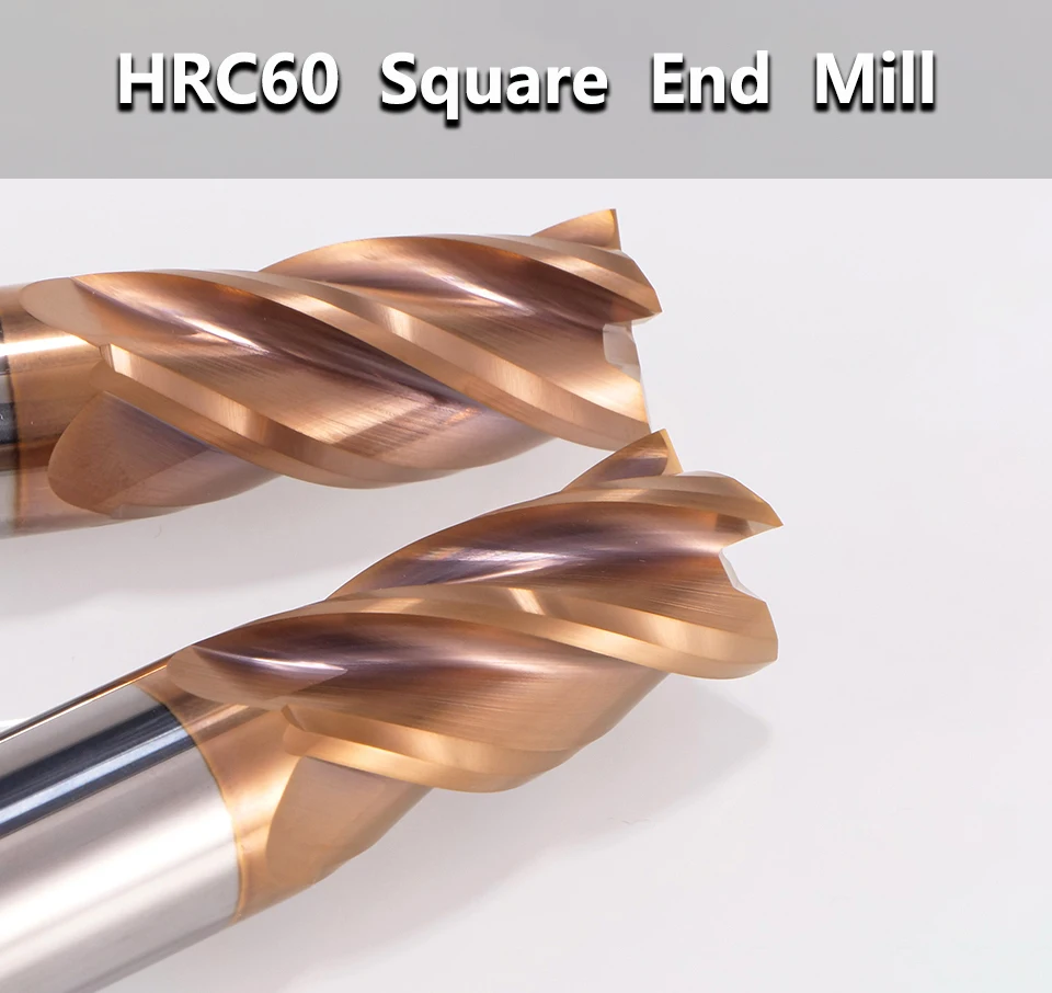HRC60 Hartmetall-Schaftfräser, Durchmesser 1,05mm~12,05mm, 4 Schneidkanten, Wolfram-Maschinenfräser, CNC-beschichtet, Metall-Flachfräser – Detail 1