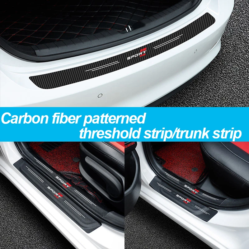 

Auto Door Sill Carbon Fiber Car Sticker Protector Strip Waterproof Protect Film For Ford ST LINE STLINE Mk3 Mk4 Focus Mustang