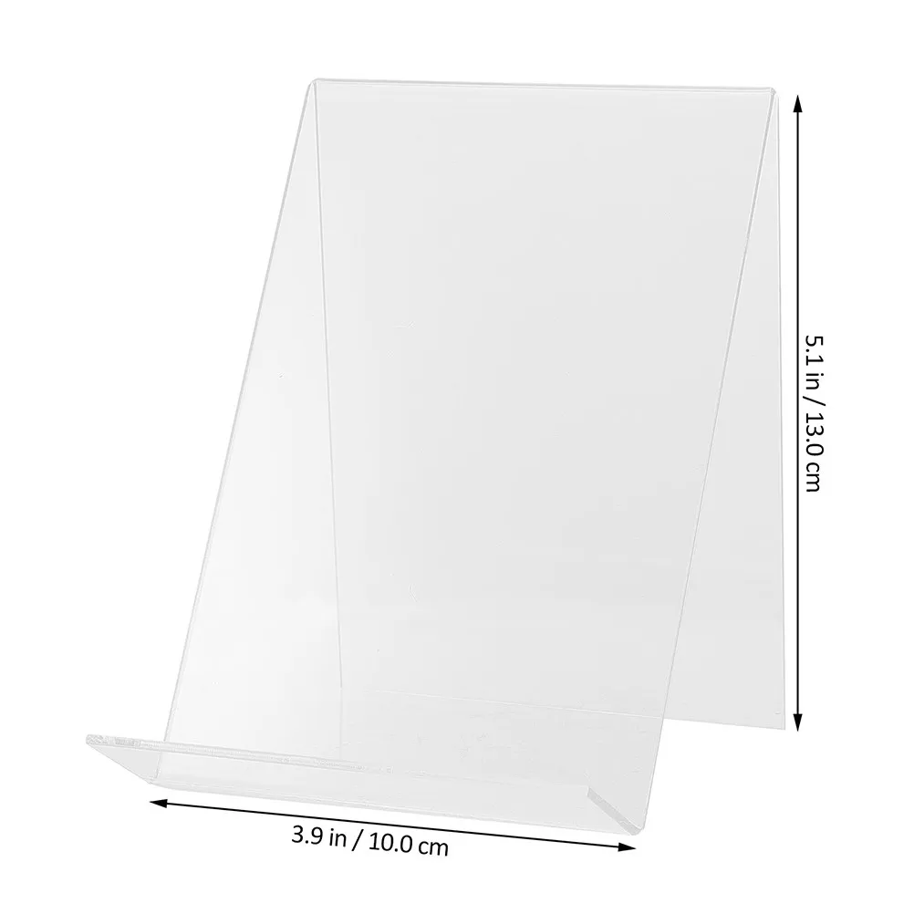 6Pcs Acrylic Book Holder Transparent Book Stand for Books Files Artwork Display Slip Resistant Desktop Office Home School
